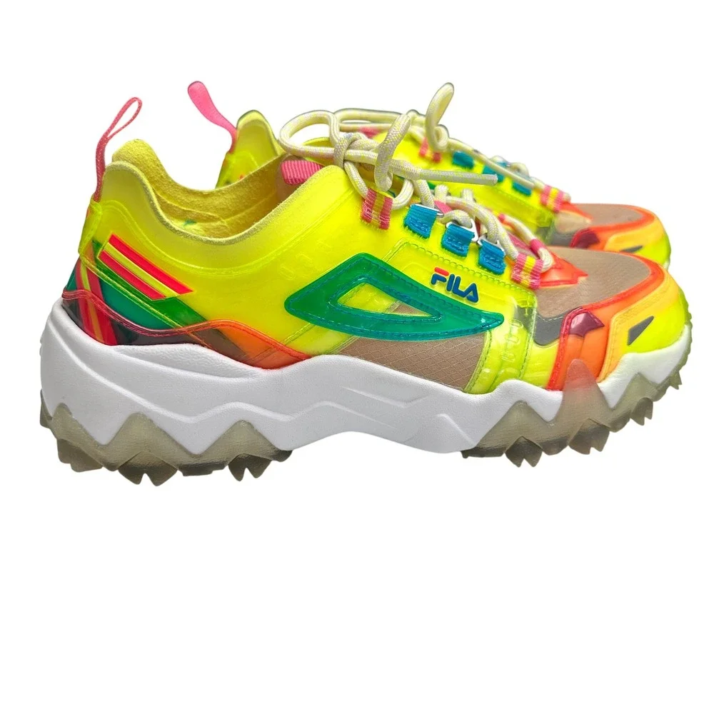 Fila Oakmont TL Womens 7 Neon Sneakers Colorful Retro Streetwear